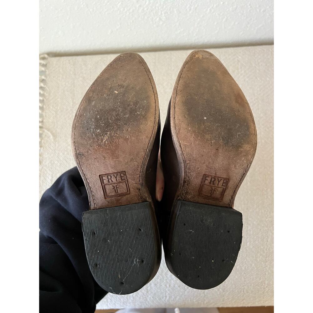 Frye Brown Leather Western Ankle Boots Women's 6.5 Made in Mexico - Picture 9 of 10